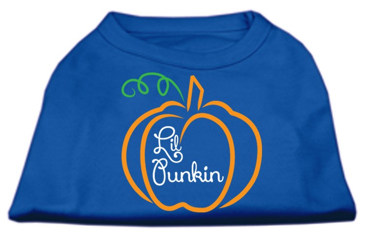 Lil Punkin Screen Print Dog Shirt Blue XS